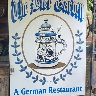 Sign outside on the patio