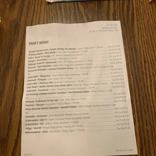 Draft menu 08JAN2022