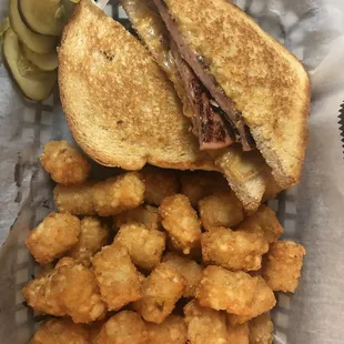 Fried Bologna and Tots
