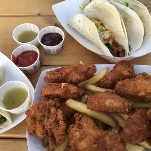 Tacos and wings