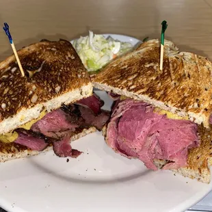 Amazing Hot Pastrami on Rye.