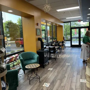 the inside of a coffee shop