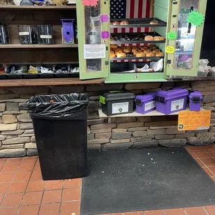 Inside - selection of fresh made donuts!