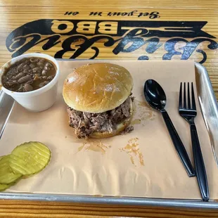 Chopped brisket sandwich