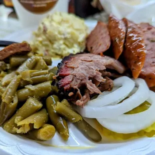 Brisket and Jalapeño Sausage plate