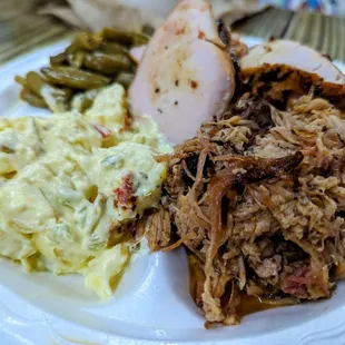 Pulled pork and roasted turkey