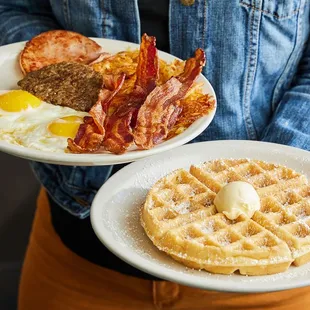 waffles, food