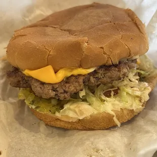 1/3 pound cheeseburger. It was pretty delicious.