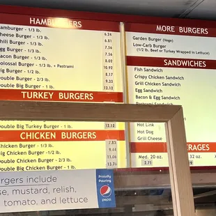 Menu items as of 01/2023