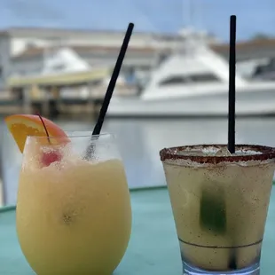 two drinks on a table