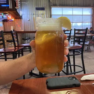 Beer in a mason jar