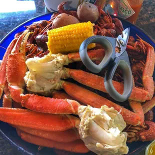 Crawfish and crab legs