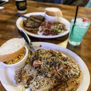 Blackened Pork Chop and Filet or Ribeye New Orleans