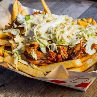Big Easy Fries...chipotle pulled Pork Topped Cajun fries.