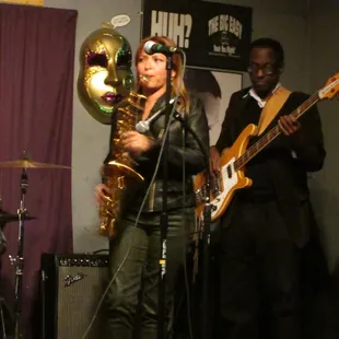 This women is incredible playing the saxophone. We really enjoyed being there the evening.