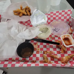 Was extremely hungry  forgot to take a before picture. But as you can see I left no crumbs the food was delicious
