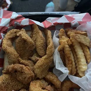Fish and shrimp combo