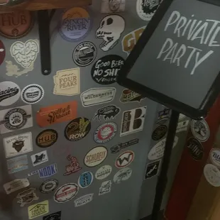 You know u at a brewery when u see brewery stickers on the wall