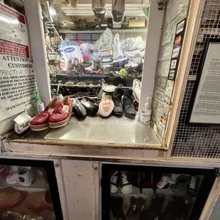 Inside the Shoe Repair shop. This Humungous Shoe Shaped Building that's 25 feet tall &amp; 32 foot long@  The Big Shoe Repair in Bakersfield CA.