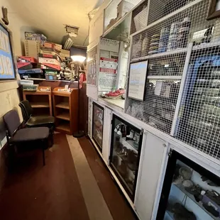 Inside the Shoe Repair shop. This Humungous Shoe Shaped Building that's 25 feet tall &amp; 32 foot long@  The Big Shoe Repair in Bakersfield CA.