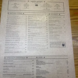 Menu with Happy Hour (10/24/24)