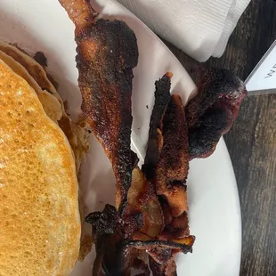 Burnt bacon