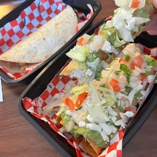 3 chicken taquitos and one chicken cheese quesadilla