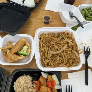 Sesame chicken sweet and sour chicken edamame chicken dumplings