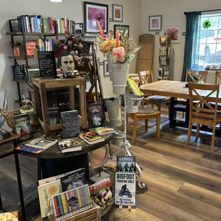 Books and table