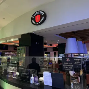 the bar and counter area