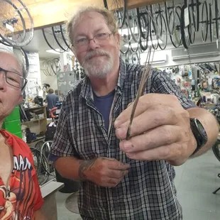 Me and bike master Scott. Post surgical excision of a malignant cable.