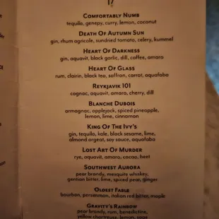 menu