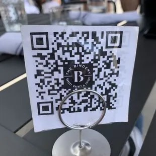 a qr code on a table