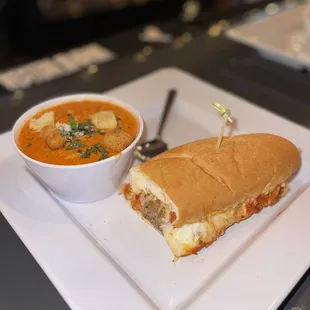 a sandwich and soup