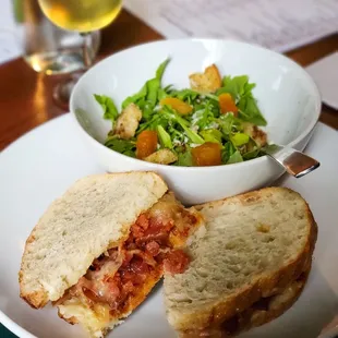 Even More Molotov Jesus Grilled Cheese (w/ Added Bacon) &amp; A Side Salad.