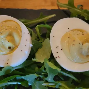 Wasabi deviled eggs