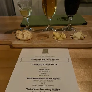 Beer and cheese pairing night. I love this place for so many reasons. Hats off to the Birch!