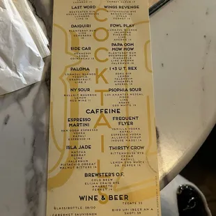 Cocktail Menu