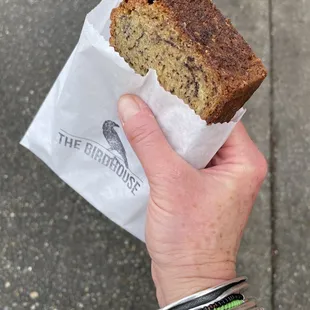 healthy portion of banana bread