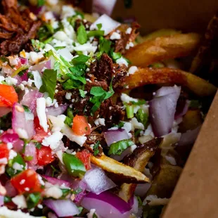 a close up of a box of food