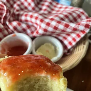Homemade strawberry jam. So fresh and you'll ask for more. It's really good.