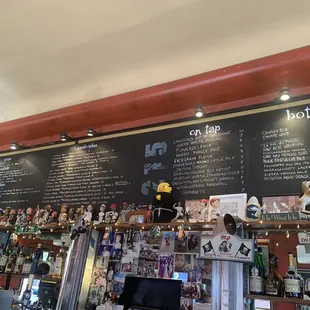 Menu over the bar