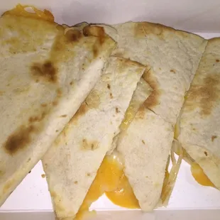Chicken and cheddar quesadilla