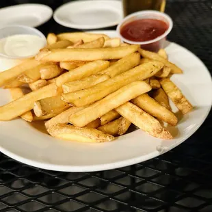 a plate of french fries