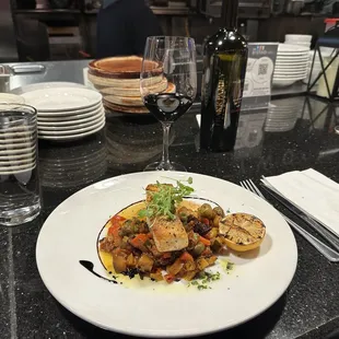 Sautéed Halibut Served over caponata