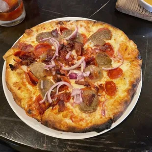 Carnivore Wood Fired Pizza with Onion