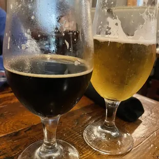 Local beer and a classic German beer.