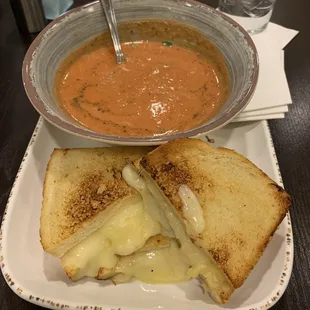 Grilled cheese &amp; soup - decent