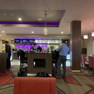 High table with order station in the back