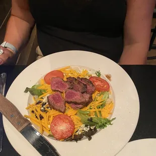 Steak salad.